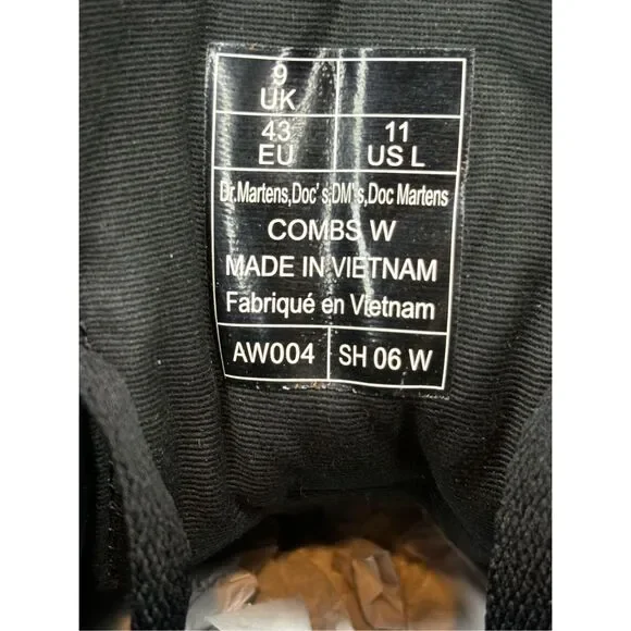 Dr. Martens Women's Combs Tech Poly Moto Boots Black Size 11 - Picture 4 of 8